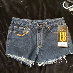 Made in USA Dark Blue Denim Cutoff Shorts